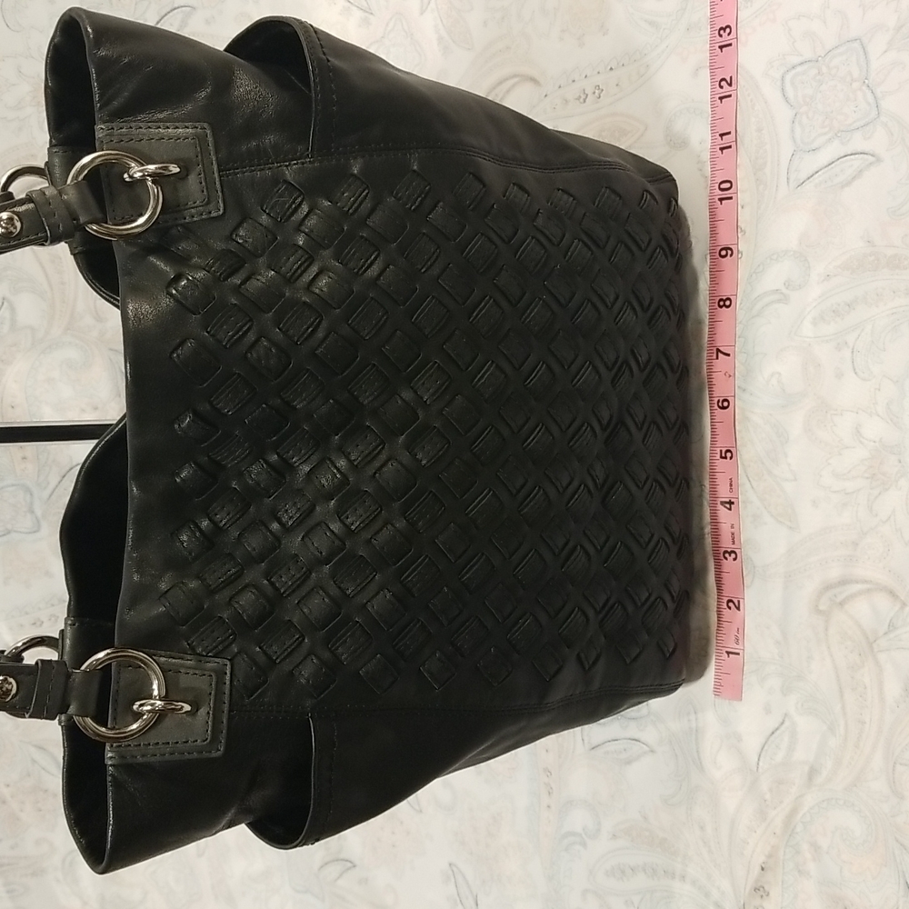 Black Woven Coach Tote & Matching Clutch - Picture 6 of 15